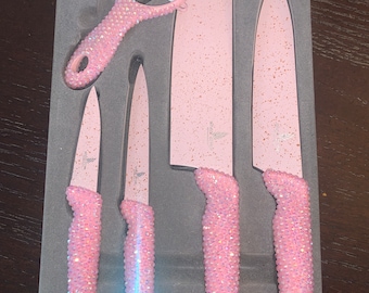 Juego de cuchillos de cocina Pink Bling