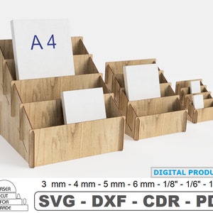 Espositore da banco per vendita al dettaglio, modello tagliato al laser in 3 dimensioni / Stand per artigianato / Organizzatore per bancarelle / Espositore a più livelli per merci / e-file SVG DXF PDF