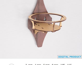 Laser cut Wall Plant Holder, Wooden Plant Shelf, Flower Pot Stand digital files