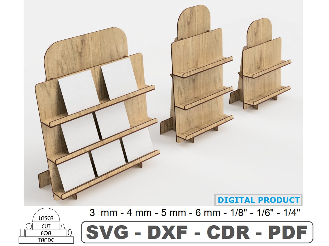 Souvenirs Showcase Laser Cut SVG Files • Showcase with Shelves • Exhibition Stand Template • Wooden Trade Stand • Craft Fair Display DIY
