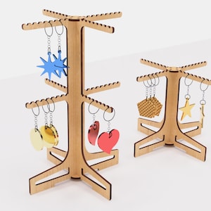 Retail Keychains Stands Round Retail Stand for Keychains Laser Cut 2 Sizes • Jewelry Display ...