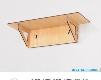 Laser Cut Wall Shelf SVG, Floating Shelf, Woodworking Plans, Digital Download, DXF Vector Files
