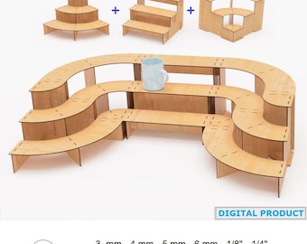 Laser Cut Retail Display Stand Template | Cupcake, Plant, Craft Shelf (digital files)