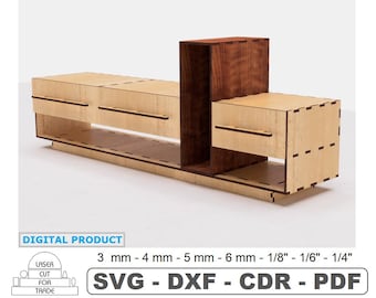 Laser Cut Deskshelf Files: Tabletop Organizer (Digital Files)