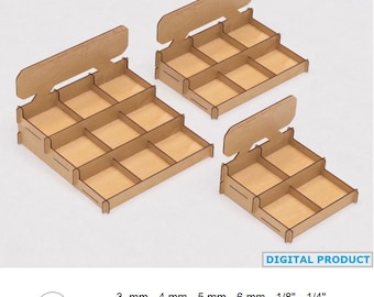 Laser Cut Tiered Display Stand Files 3 sizes, Small Item Step Case (Digital Download)