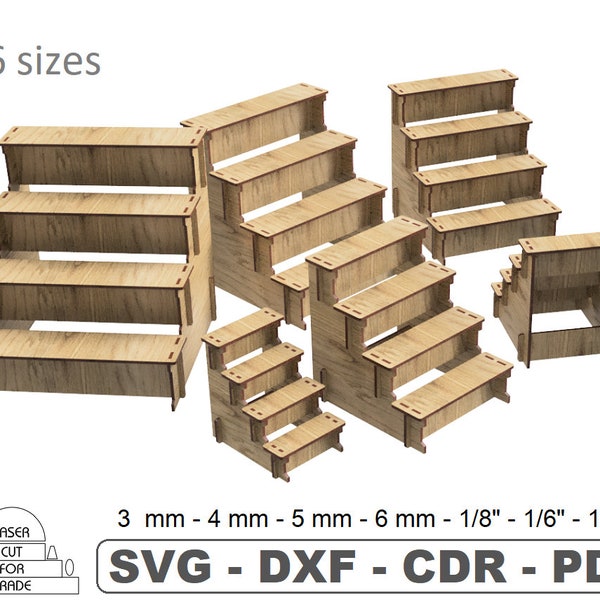 Shelf Retail Counter Display Stand | Cupcake Stand | Display Shelves | Laser Cut File | Wooden Shelves for Trade CDR, SVG, DXF