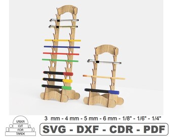 Trade Display | Pencil Holder | Desk Pen Organiser | Shop Showcase | Brush Stand | Horizontal Stand for Felt-tip Pens Laser Cut SVG DXF PDF