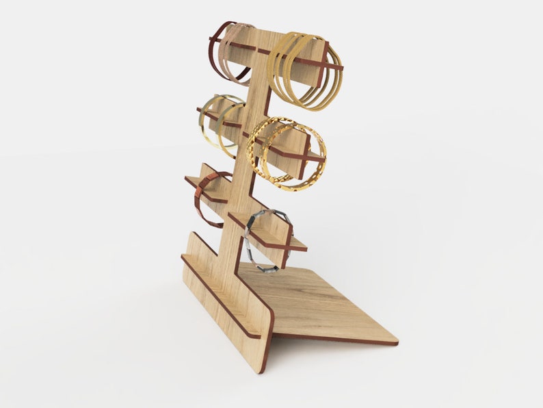 Bracelet Rack Laser Cut File • Bracelet Stand SVG • Bracelet Display ...