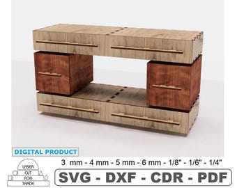 Laser Cut Desk Organizer: Table Superstructure with Drawers (Digital Download)