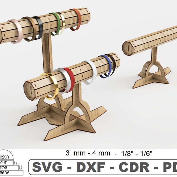 Bracelet Retail Display Stand 2 Sizes Laser Cut | Showcase for watch | Market Display | Jewelry Holder | Bracelet Organizer file SVG DXF PDF