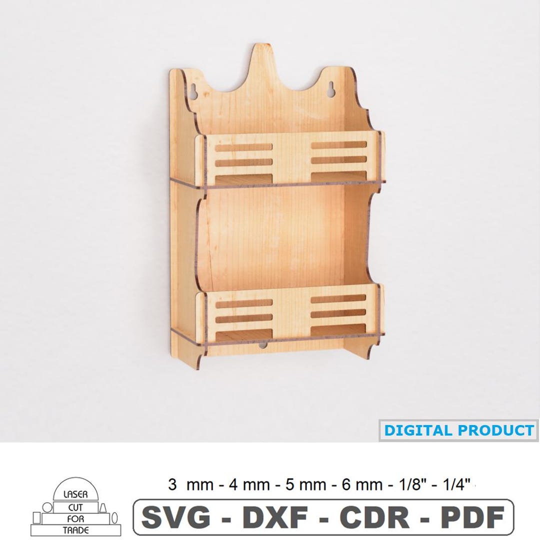 Laser Cut Wood Shelf, Wall Spice Rack, Farmhouse Decor Digital Files - Etsy
