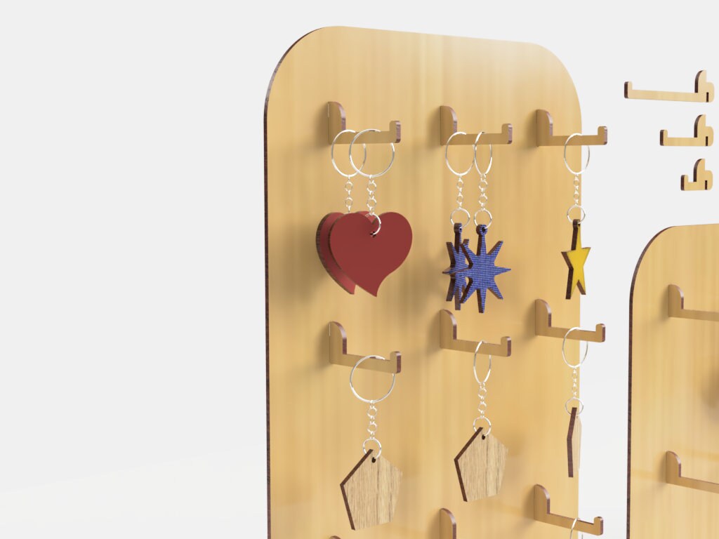 Keychains Display Case Jewelry Display Mini Stands Laser Cut File ...