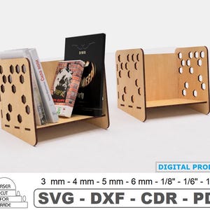 Simple Tabletop Bookshelf with Honeycomb Laser Cut Files • Shelf for Textbooks • Magazine Rack • Book Desk shelf • Digital Files dxf pdf svg
