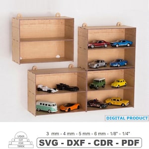 Fichiers découpés au laser : boîte de rangement murale, étagère Cubby, Shadow Box modulaire, modèles numériques
