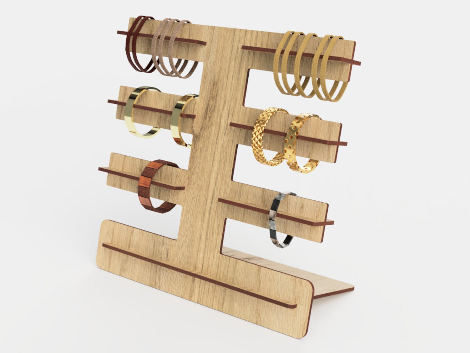 Bracelet Rack Laser Cut File • Bracelet Stand SVG • Bracelet Display ...