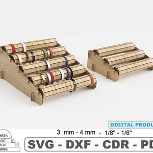 Vetrina per braccialetti • organizzatore per braccialetti • supporto per braccialetti • supporto per braccialetti • supporto per braccialetti • Display per braccialetti • File tagliati al laser SVG DXF