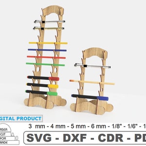 Espositore commerciale / Portamatite / Organizzatore di penne da scrivania / Vetrina del negozio / Supporto per pennelli / Supporto orizzontale per pennarelli Taglio laser SVG DXF PDF
