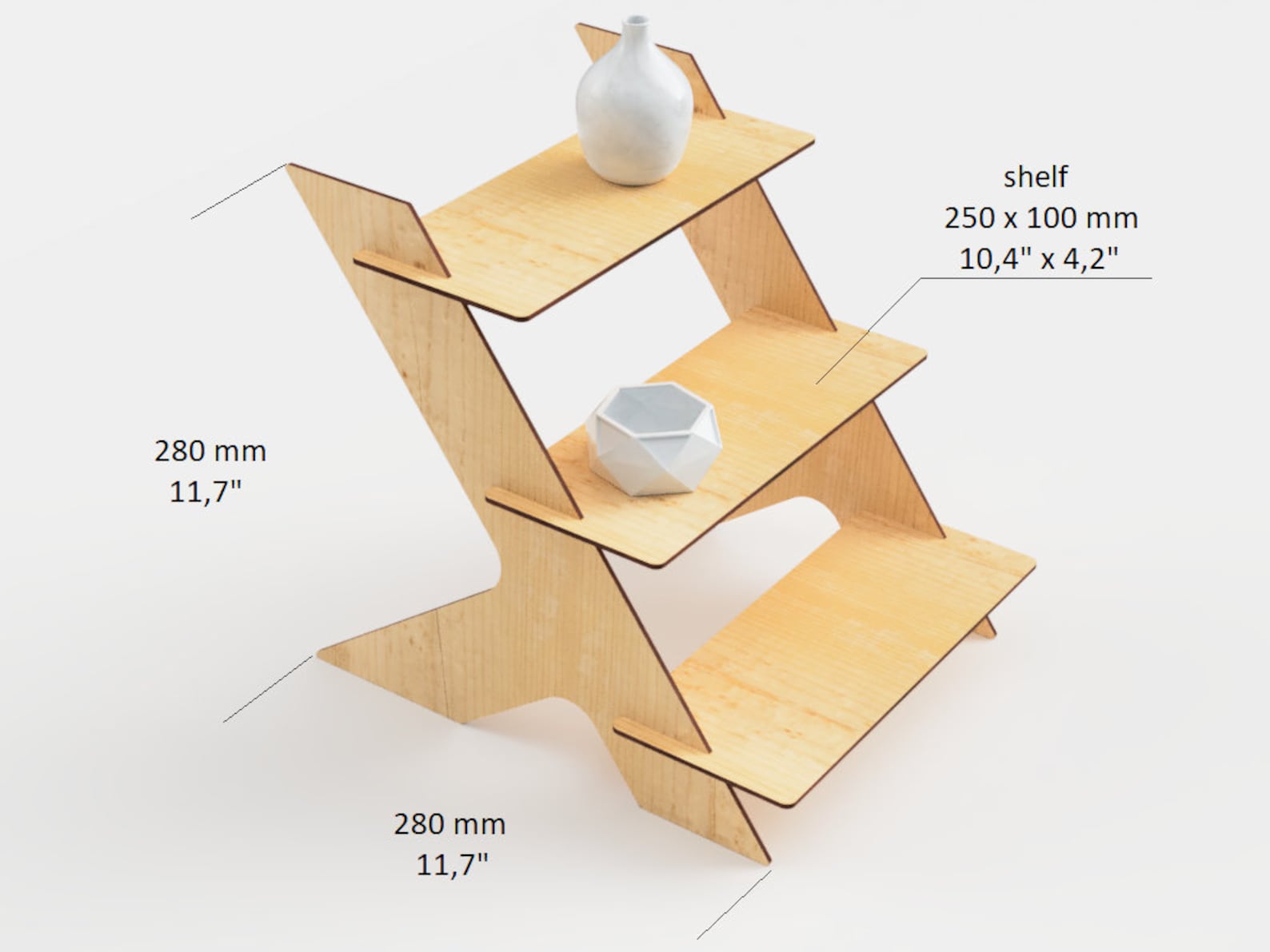 Laser Cut Three-tier Table Shelf | Retail Display Stand | Market or ...