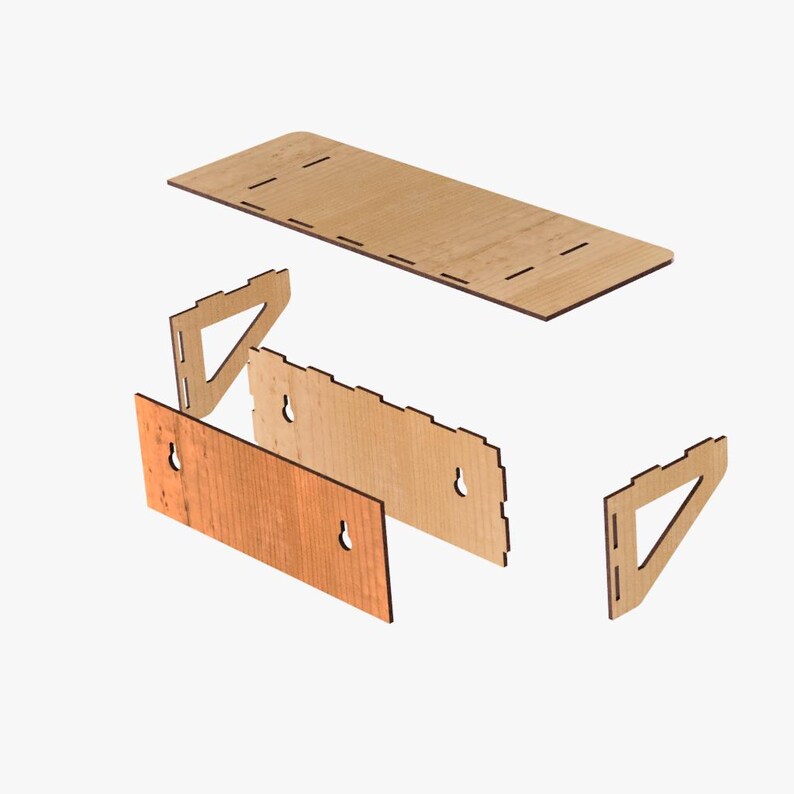 Exploded View Shelf Laser Cut Wall Shelf SVG, Floating Shelf, Woodworking Plans, Digital ...