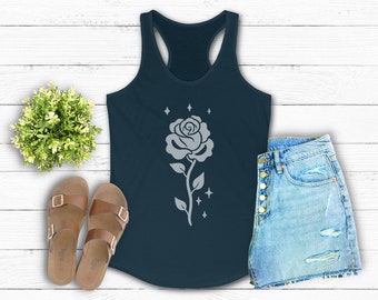 Magische Rose, Tanktop, Plus-Size-Kleidung, Damen-Tanktops, Geschenk für Frau, Yoga-Tanktops, Yoga