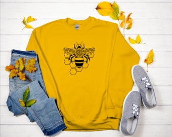 Bees Honeycomb , Sweatshirt , Plus size clothing , woman sweatshirt , cotton