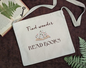 Book Bag, Over the Shoulder Messenger Bag for Book Lovers