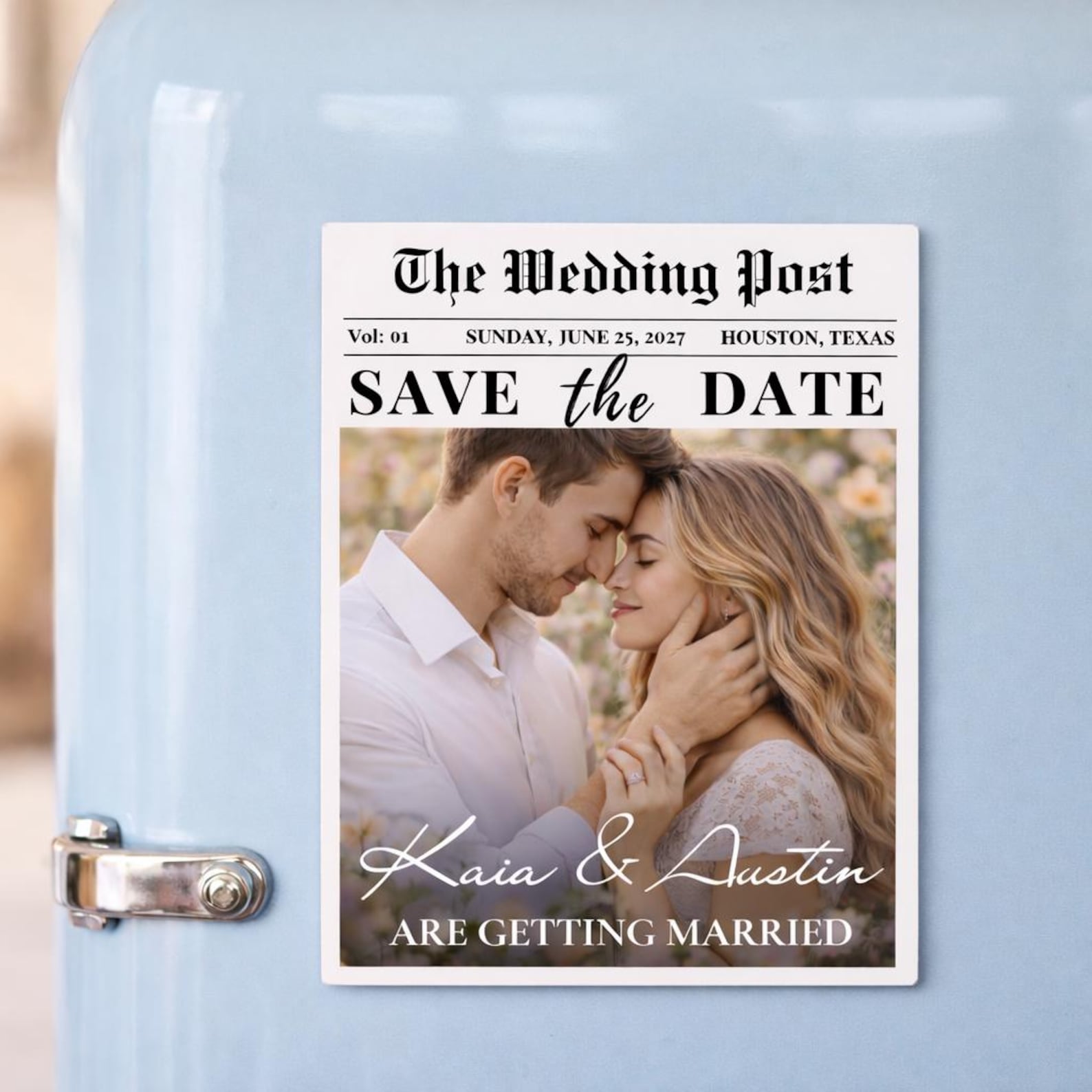 Magnet Invitations Custom Wedding Fridge Engagement Magnet Invitation | Photo Save the ...
