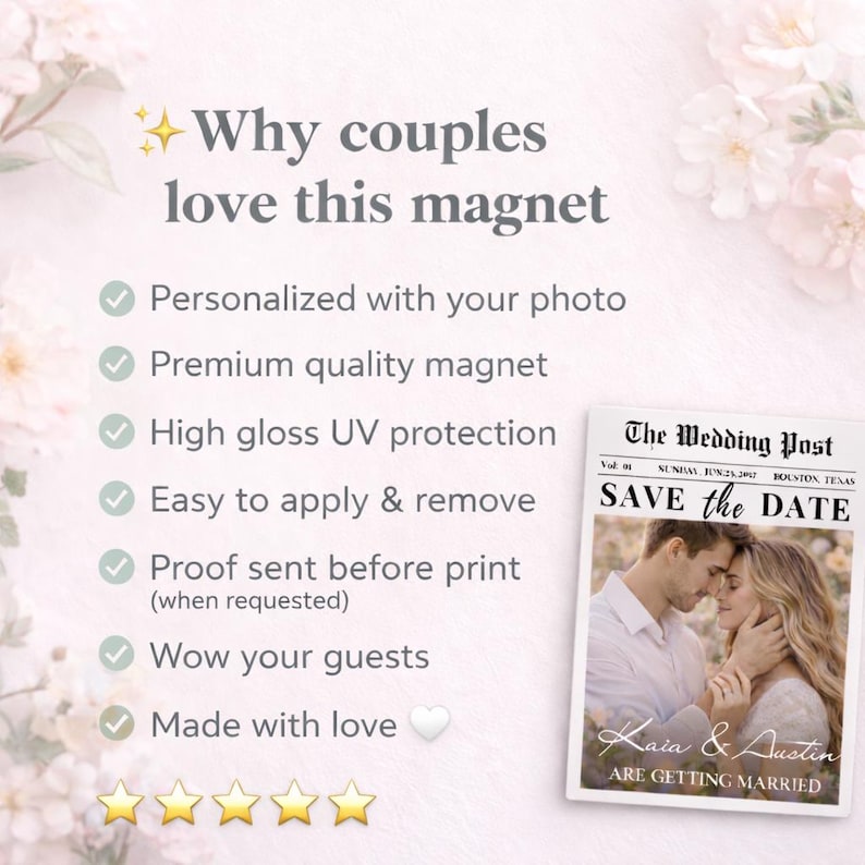 Magnet Invitations Custom Wedding Fridge Engagement Magnet Invitation | Photo Save the ...
