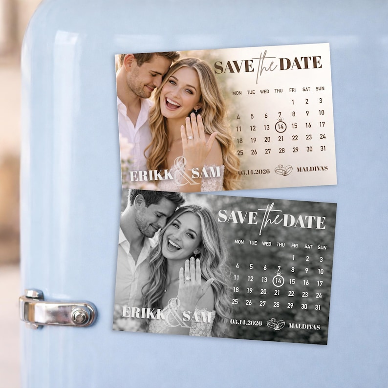 Magnet Invitations Custom Wedding Fridge Engagement Magnet Invitation | Photo Save the ...