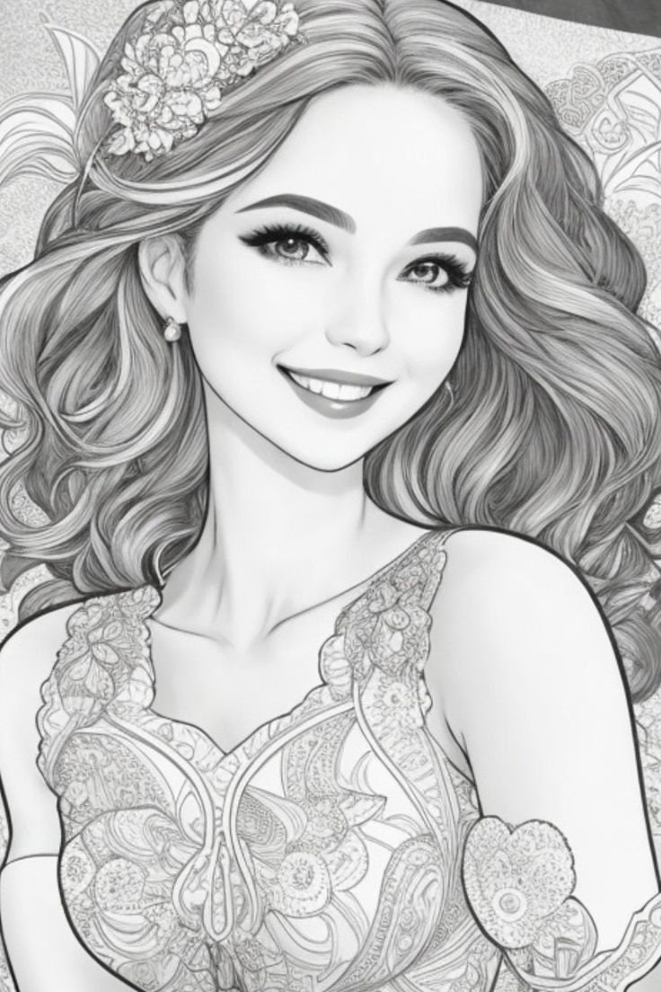 Girls Colouring Book, 20 Beautiful Images, Kids Activity Book, Gift for ...