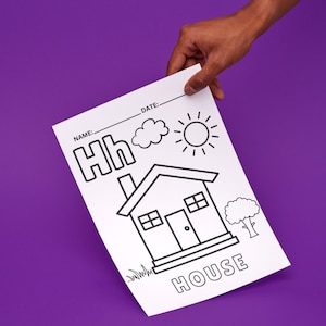 Printable Coloring Book Pages: Fun & Relaxing Alphabet Letter H Design for Kids