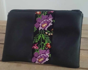 Handmade black clutch from Palestine