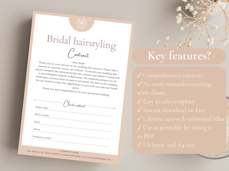 key features bridal contract