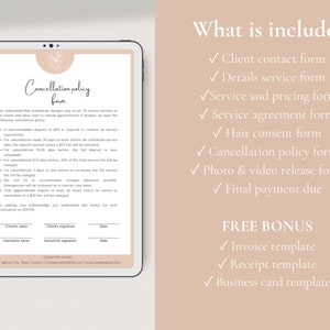 bridal froms and hair business cards and invoice template