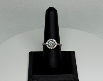 Classic Halo Brilliant Moissanite Engagement-Style Ring