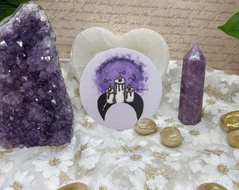 Shadow Work Sticker – Mystical Crescent Moon, Emotional Healing Vinyl