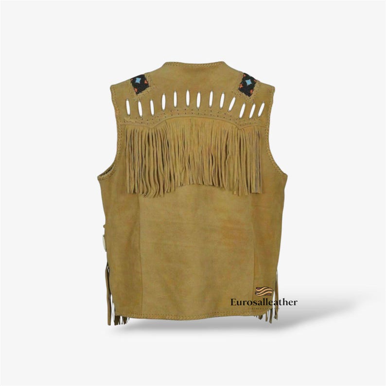 New Men's Suede Leather Western Fringe Vest | Vintage Cowboy Waistcoat ...