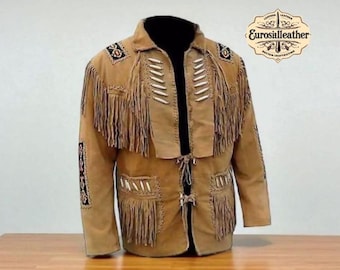 ヴィンテージスエードレザーフリンジウエスタンシャツジャケット