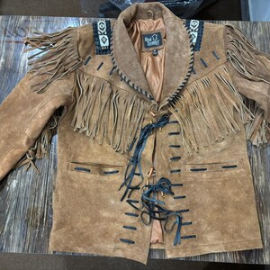 Handmade Suede Western Cowboy Jacket: Fringed & Beaded Vintage Style image 6