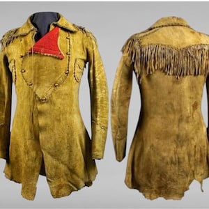Veste vintage pour homme en cuir daim style chemise avec franges | Manteau en cuir suédé rodéo fabriqué à la main | Chemise de cow-boy western | Toutes les tailles disponibles