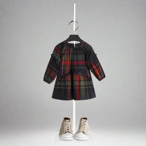 Boho Navy Plaid Dress