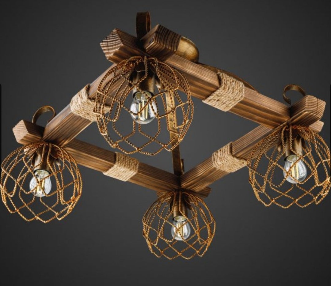 Ceiling Chandelier 4 Lamps - Etsy