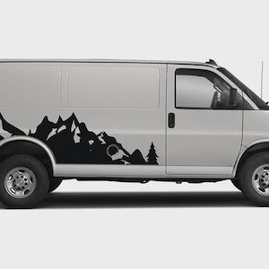 Mountain Side Van Decal – Adventure Landscape Vinyl Sticker for Camper