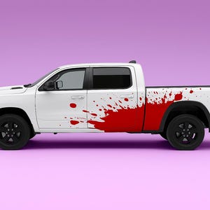 Blood Splatter Design for Trucks, SUVs, and Cars — Dramatic Car Side Graphics, Vehicle Stickers, Horror-Inspired