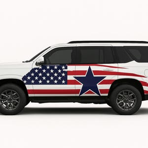 Patriotic Full Side Decal – Stars & Stripes Vinyl for SUV, Truck Off-Road