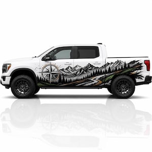 Offroad Compass Pine Ridge Car Side Vinyl Decal - Outdoor Adventure Vehicle Graphic