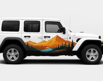 Mountain Wrap Decal – Clean Edge Scenic Landscape Design for SUV & Off-Road Vehicles