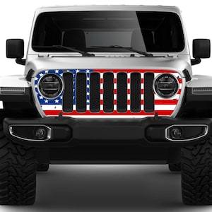Grill USA flag decal fits for Jeep Wrangler | Vinyl Sticker