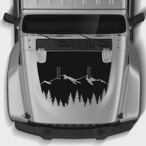 Mountain Hood Decal for Compatible Off-Road SUV – Forest Off-Road Vinyl Sticker