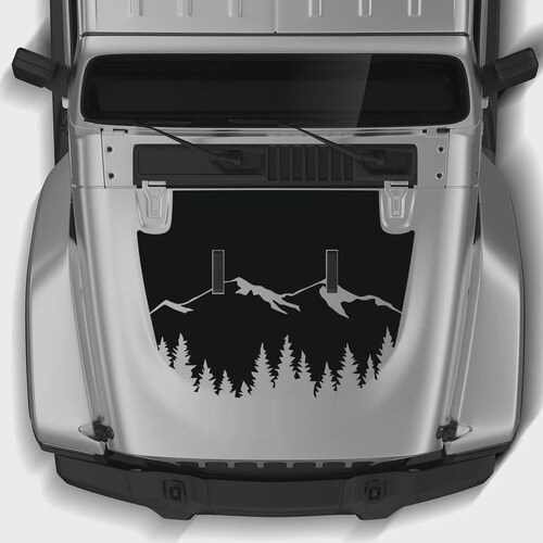 Mountain Hood Decal for Compatible Off-Road SUV – Forest Off-Road Vinyl Sticker